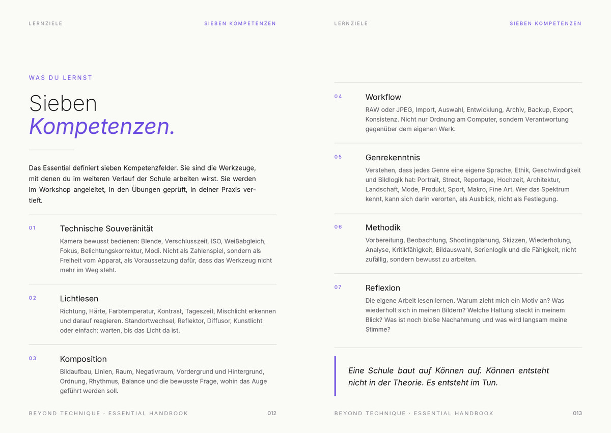 Innenseite 2 aus dem Essential Handbook, Beyond Technique